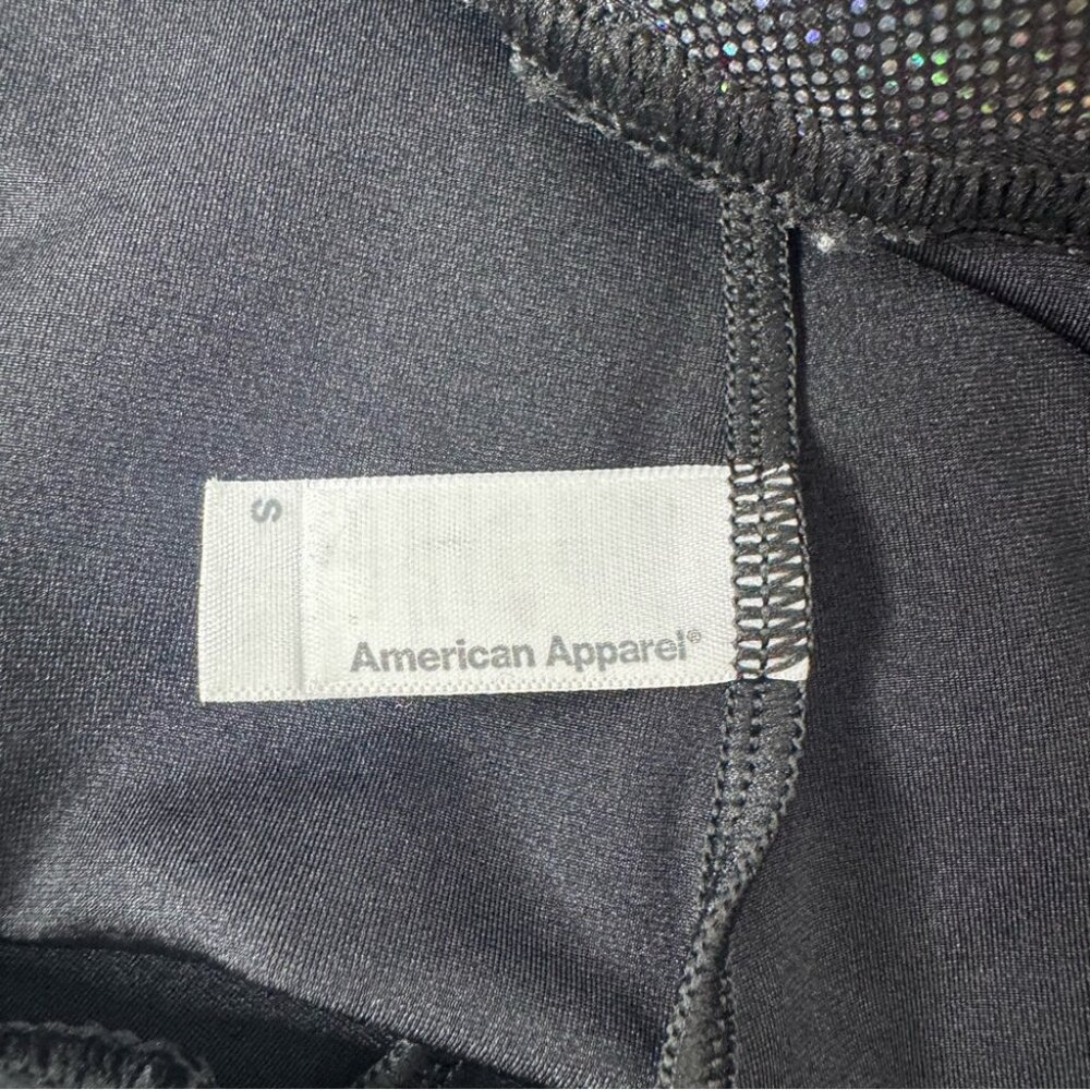 American Apparel leggings holographic sparkly shimmer Glossy Charcoal Leggings - Picture 4 of 6